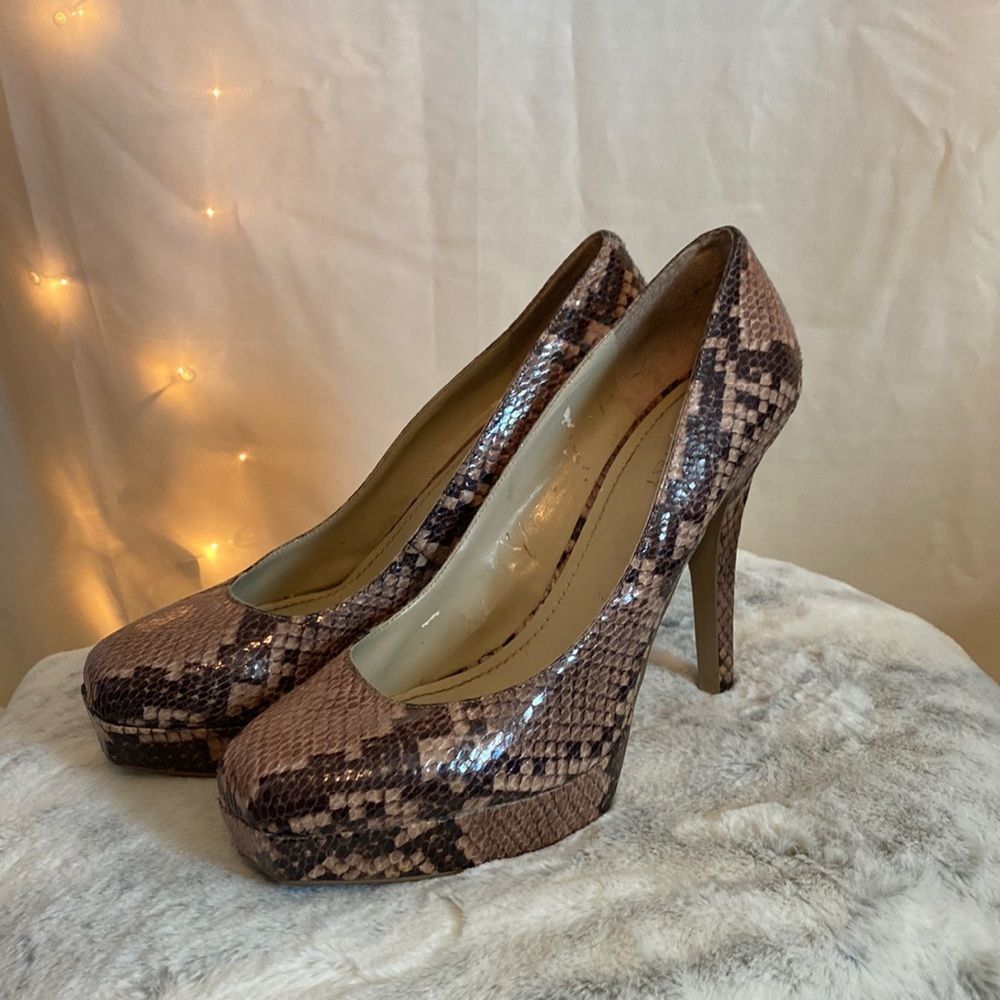 Nine West snake pattern heels